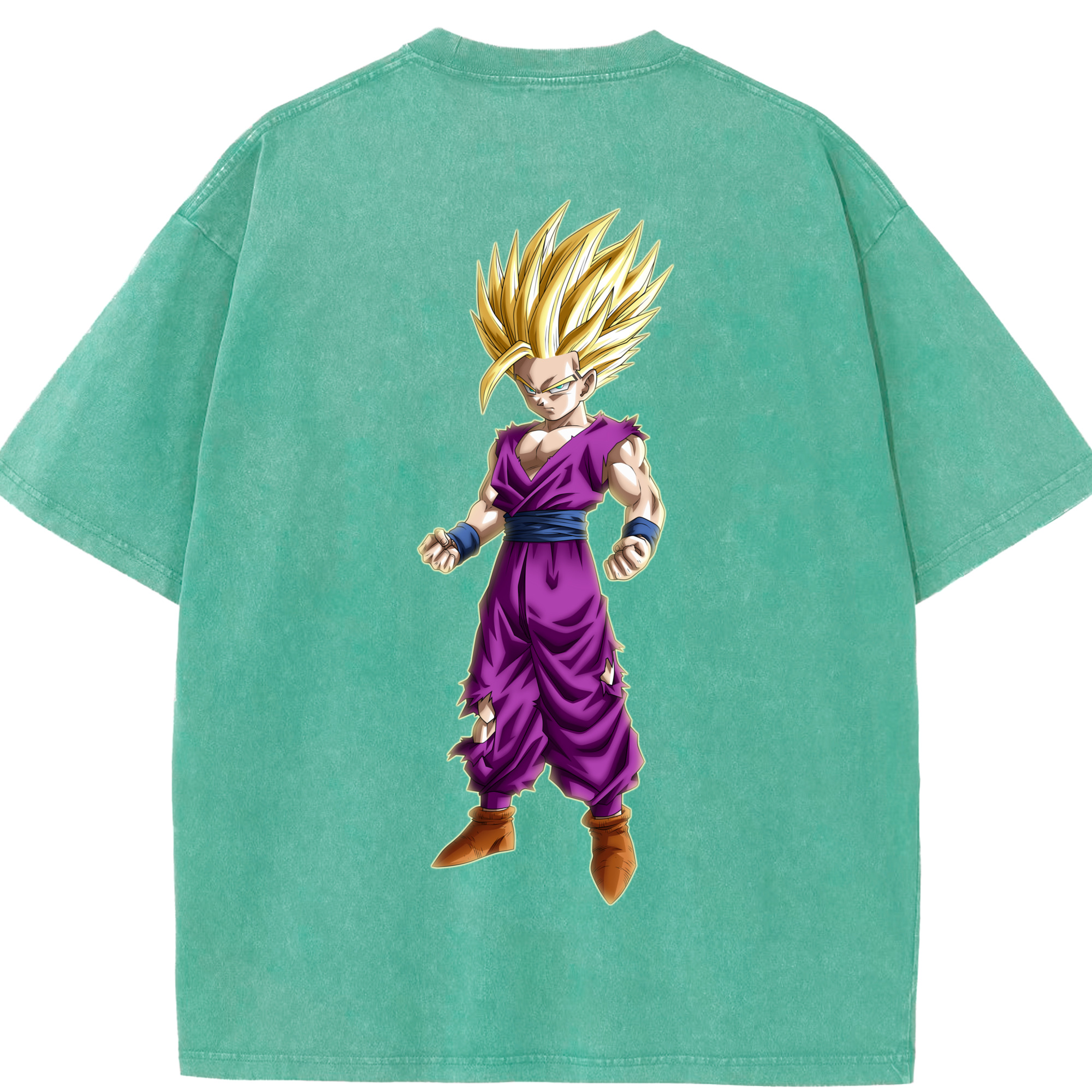 （画像用） ドラゴンボール 孫 悟飯（そんごはん）DRAGON BALL Son Gohan 綿100% ヴィンテージ風 半袖Tシャツ（背面プリント）